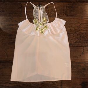 Light Pink Ruffle Tank-L